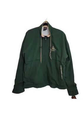 Vintage 90s Hilton Active Apparel Green Windbreaker Jacket Large